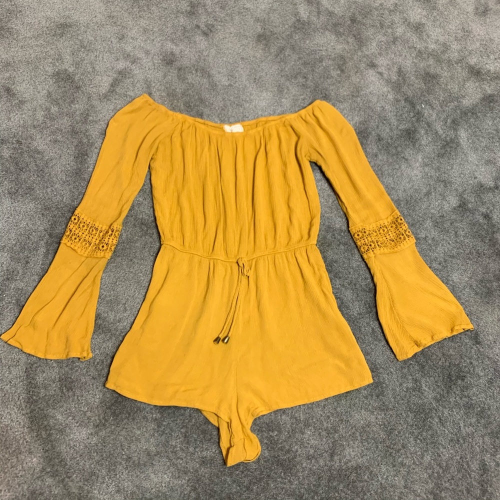 Mustard yellow long sleeve romper